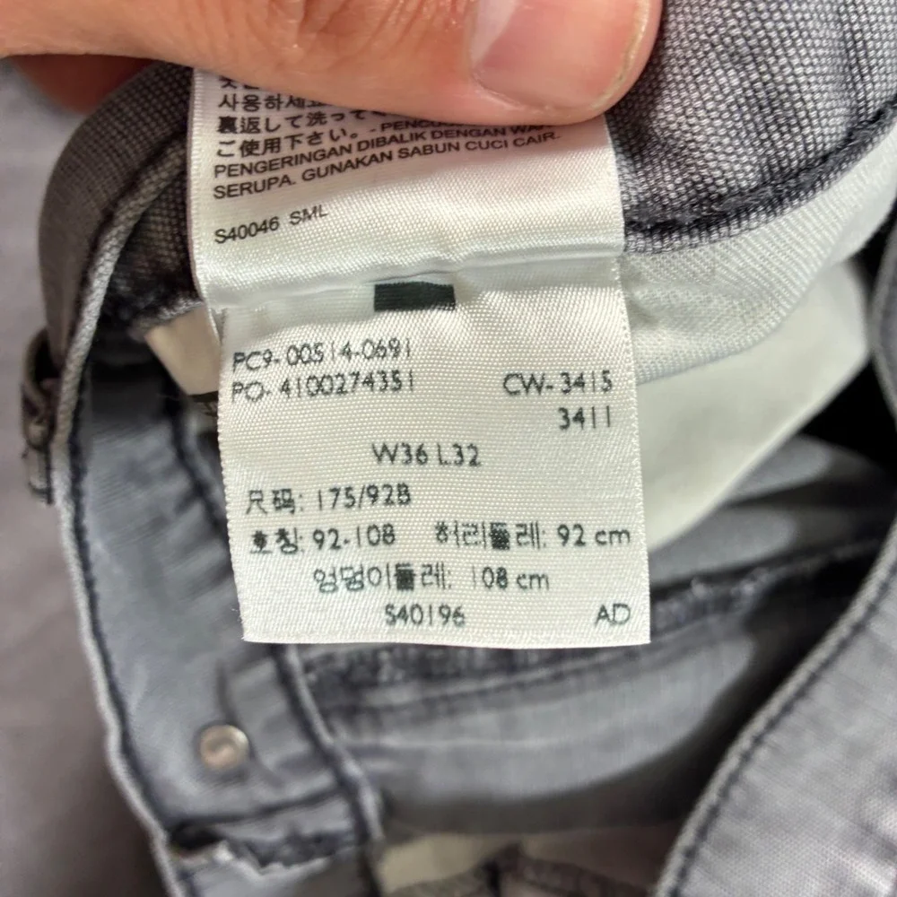 Levis 514 Straight Fit Pants Mens 36x32 Gray Stretch Twill Workwear Casual